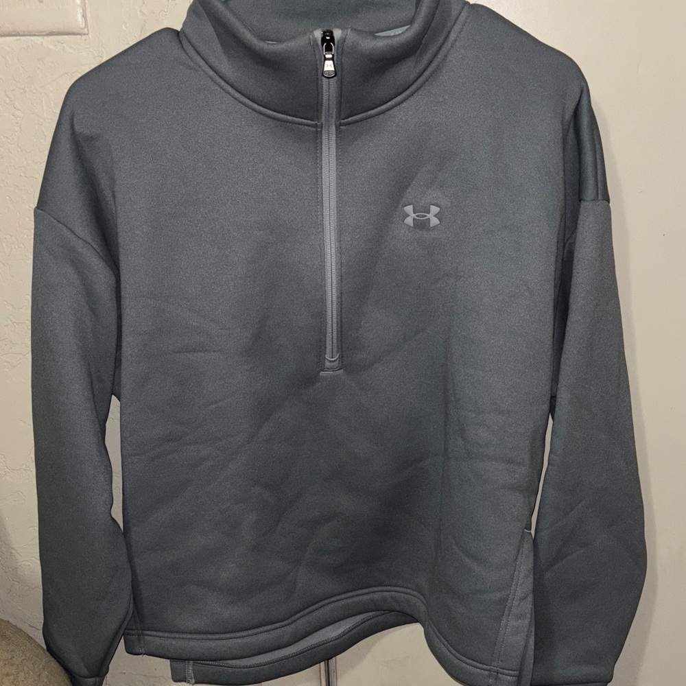 Under Armour Charcoal Grey Half-Zip Fleece Pullover